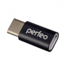 Адаптер Perfeo micro USB with Type-C ч (PF-VI-O005 black)