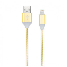 Кабель De Tech USB 2.0 - iPh5/6 (8 pin) Gold 1м (защита от переламывания)