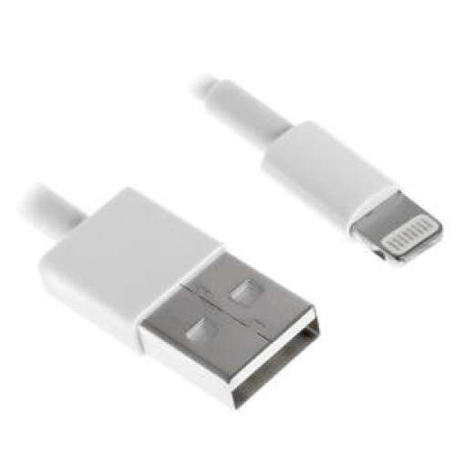 Кабель De Tech USB 2.0 - iPh5/6 (8 pin) круг, белый, 1м