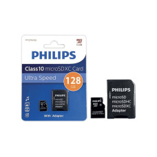 Флэш-карты Philips microSDHC 128GB Class 10 (SD адапт)
