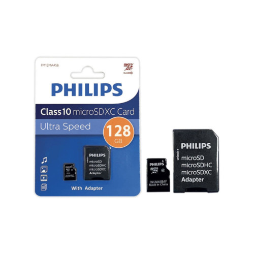 Флэш-карты Philips microSDHC 128GB Class 10 (SD адапт)