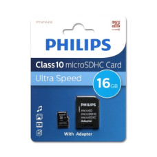 Флэш-карты Philips microSDHC 16GB Class 10 (SD адапт)