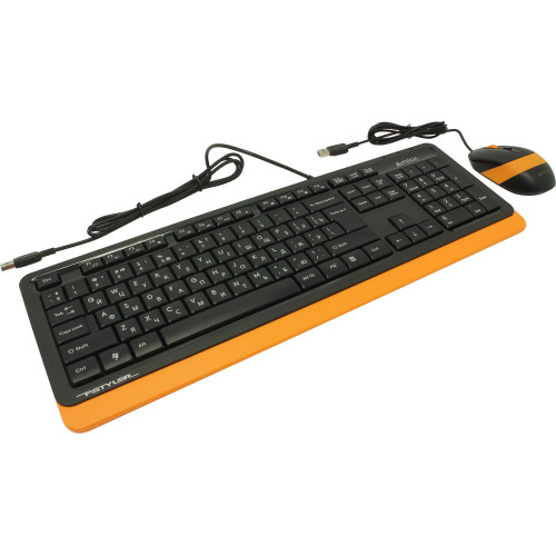 Комплект A4Tech Fstyler F1010 USB black/orange