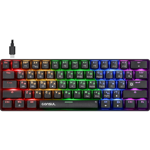 Клав Defender мех Consul GK-220 RU Rainbow, 61 кн (45220)