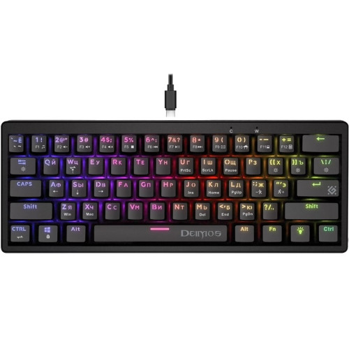 Клав Defender мех Deimos GK-303 RU черн RGB, 61 кн (45303)