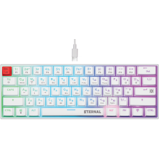 Клав Defender мех Eternal GK-019 RU бел RGB, 3в1, 61кн (45019)