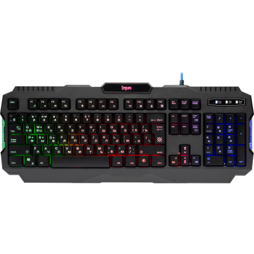 Клав Defender игр Legion GK-010DL RU,RGB подсв,19 Anti-Ghos,(45010)