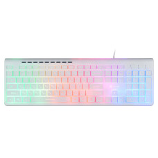 Клавиатура Oklick 490ML белый USB slim Multimedia LED 1067205