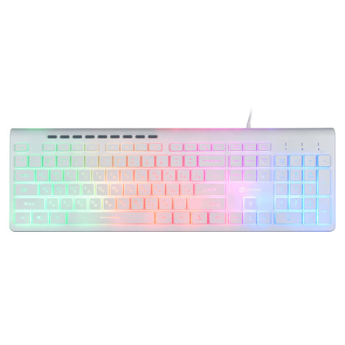 Клавиатура Oklick 490ML белый USB slim Multimedia LED 1067205