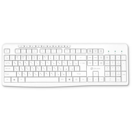 Клав.беспр.Oklick K225W белый  (1875235)