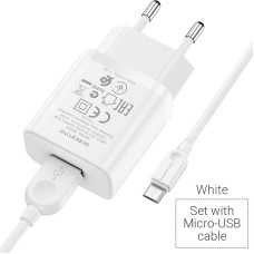 СЗУ Borofone BA52A micro 1USB 2.1A white