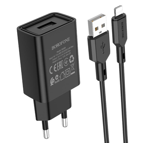 СЗУ Borofone BA68A iPh5 1USB 2.1A black