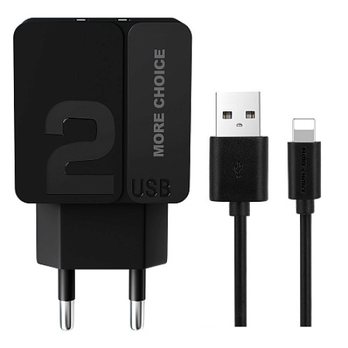 СЗУ More choice NC46i 2USB+iPh 2.4A 1m black