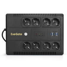 ИБП ExeGate NEO NNB-1000.LED.AVR.8SH.CH 1000VA/650W