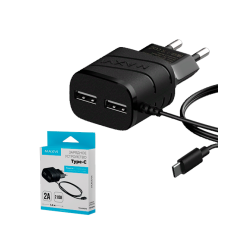 СЗУ MAXVI TCM-202TB 2A Type-C 2USB